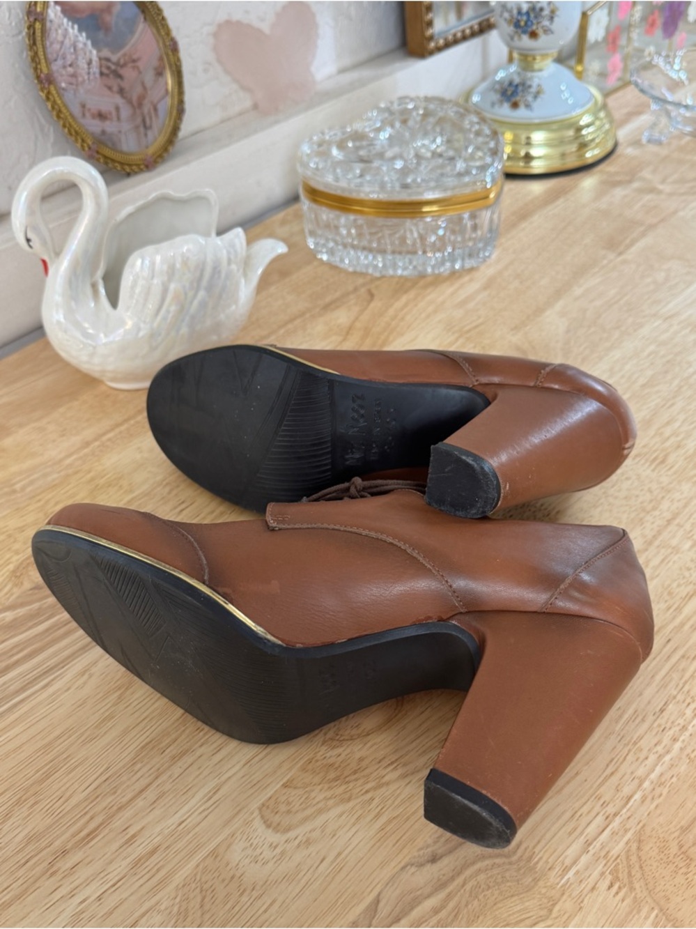 Vintage Miz Mooz Barcelona Collection Brown Leather Oxford Pumps Size 40.5 - 9.5 - Picture 12 of 13